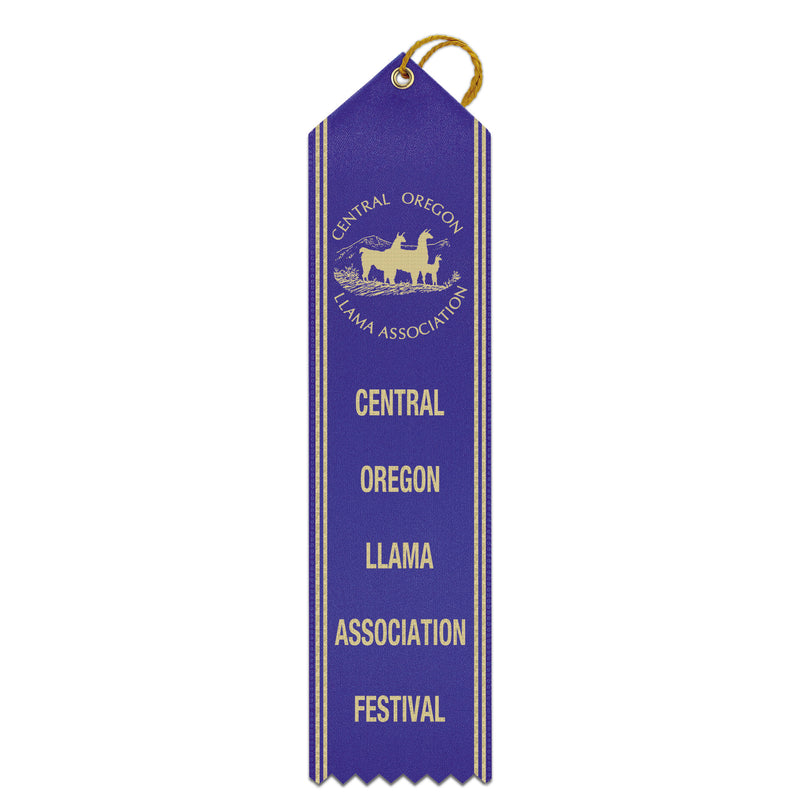 2" x 8" Custom Point Top Award Ribbon With Border