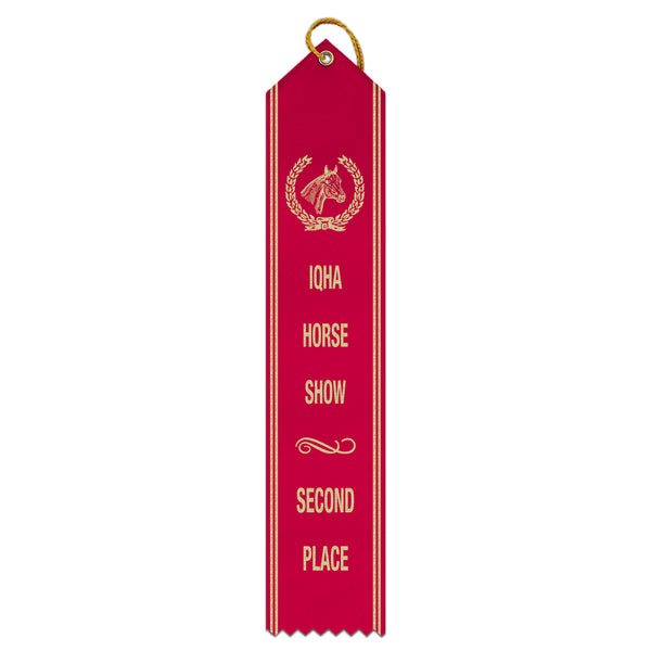 2" x 10" Custom Point Top Award Ribbon With Border