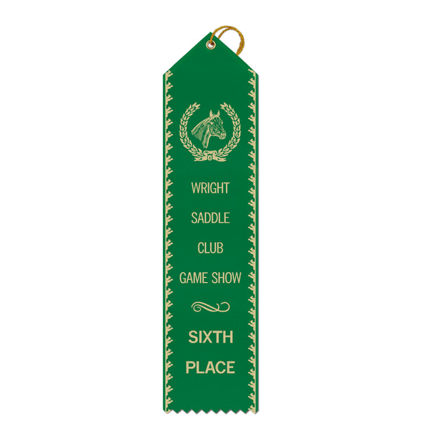 2-1/2" x 10" Custom Point Top Award Ribbon With Border