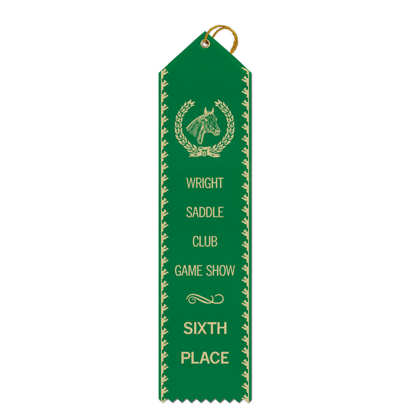 2-1/2" x 10" Custom Point Top Award Ribbon With Border