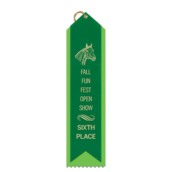 2-1/2" x 10" Custom 2 Layered Point Top Award Ribbon