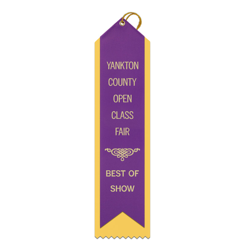 2-1/2" x 10" Custom 2 Layered Point Top Award Ribbon