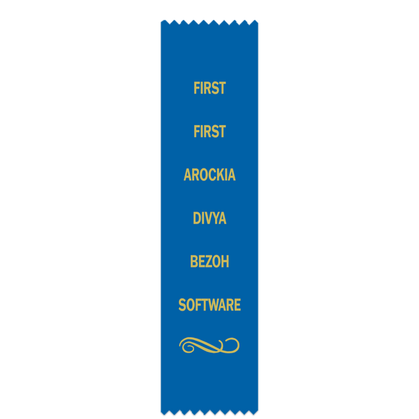 2" x 8" Custom Point Top Award Ribbon