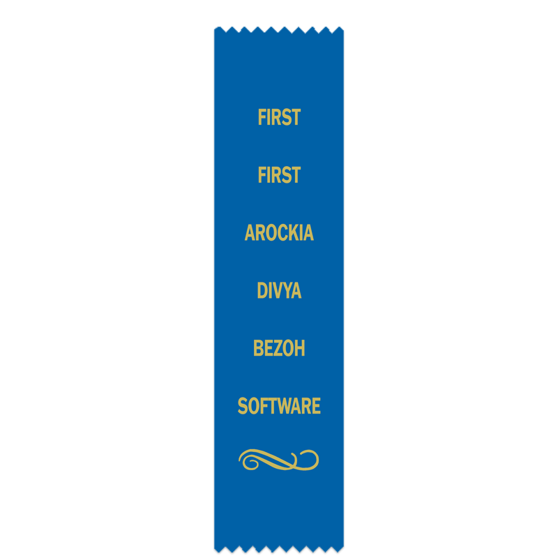 2" x 8" Custom Point Top Award Ribbon