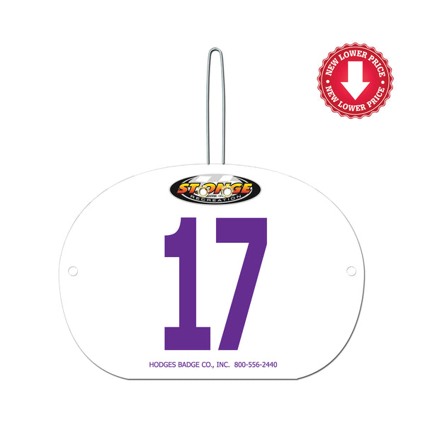 Custom Indurotec<sup>TM</sup>Full Color Large Oval Exhibitor Number With Hook