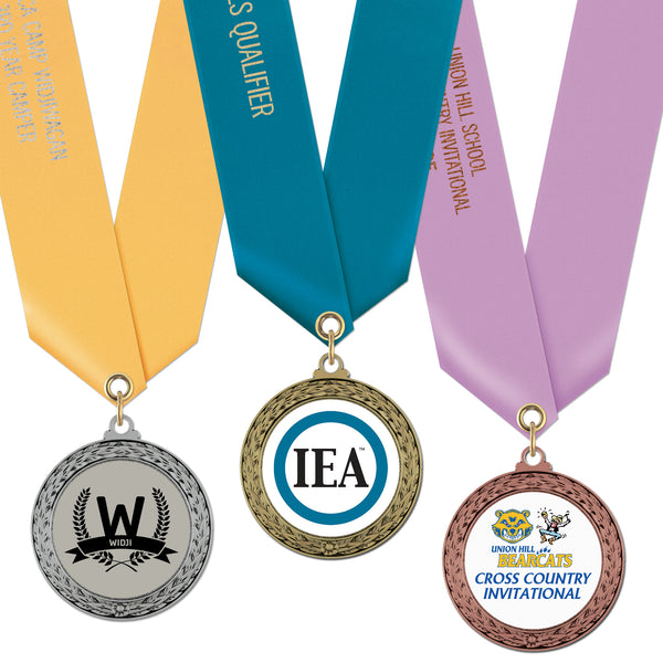 1-3/4" Custom LFL Award Medal With Satin Neck Ribbon