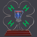 5-1/2" Custom Full Color 4-H Clover Shaped Acrylic Award