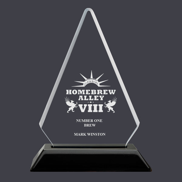 6-1/4" Custom Engraved Arrowhead Acrylic Award