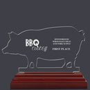 Engraved Hog Shaped Acrylic Award Trophy