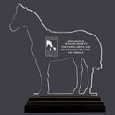 Engraved Horse Shaped Acrylic Trophy w/ Black Base