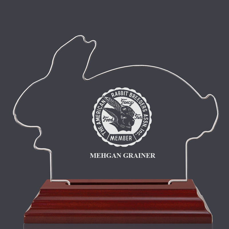 Engraved Rabbit Shaped Acrylic Award Trophy