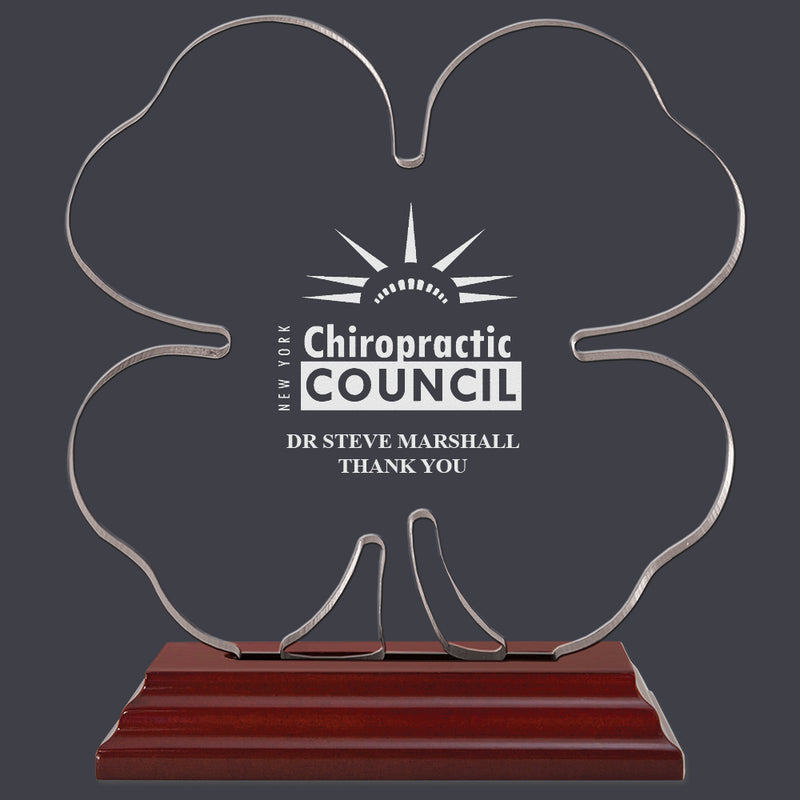 Engraved Clover Shaped Acrylic Award Trophy