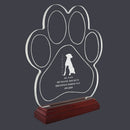 Engraved Paw Print Shaped Acrylic Trophy