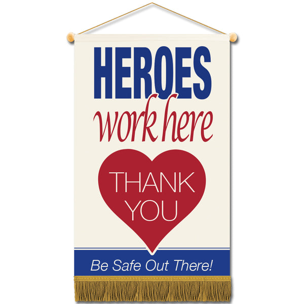 11-1/2"h x 18-1/2"w Cloth Mini Banners With Fringe