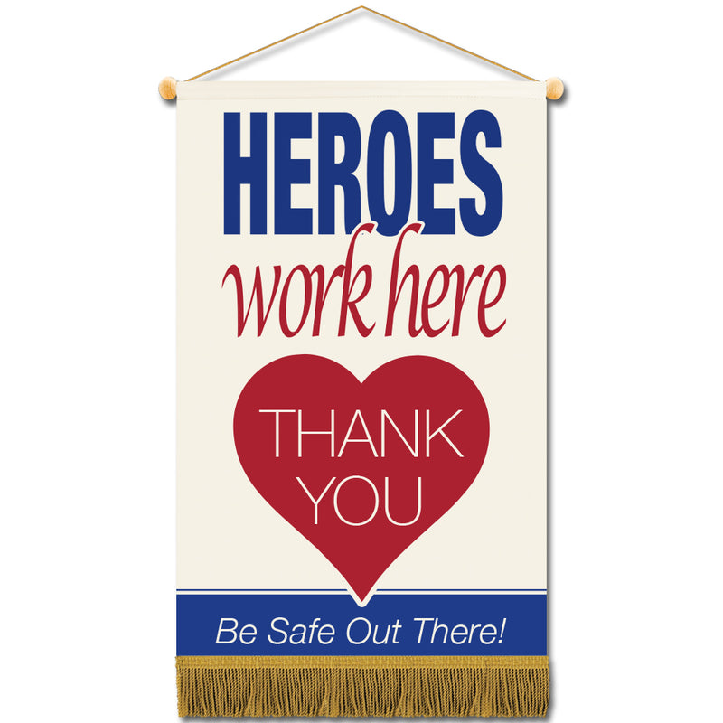 11-1/2"h x 18-1/2"w Cloth Mini Banners With Fringe