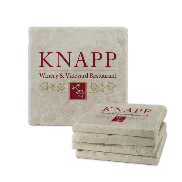 4"x 4" Custom Tumbled Stone Award Coasters