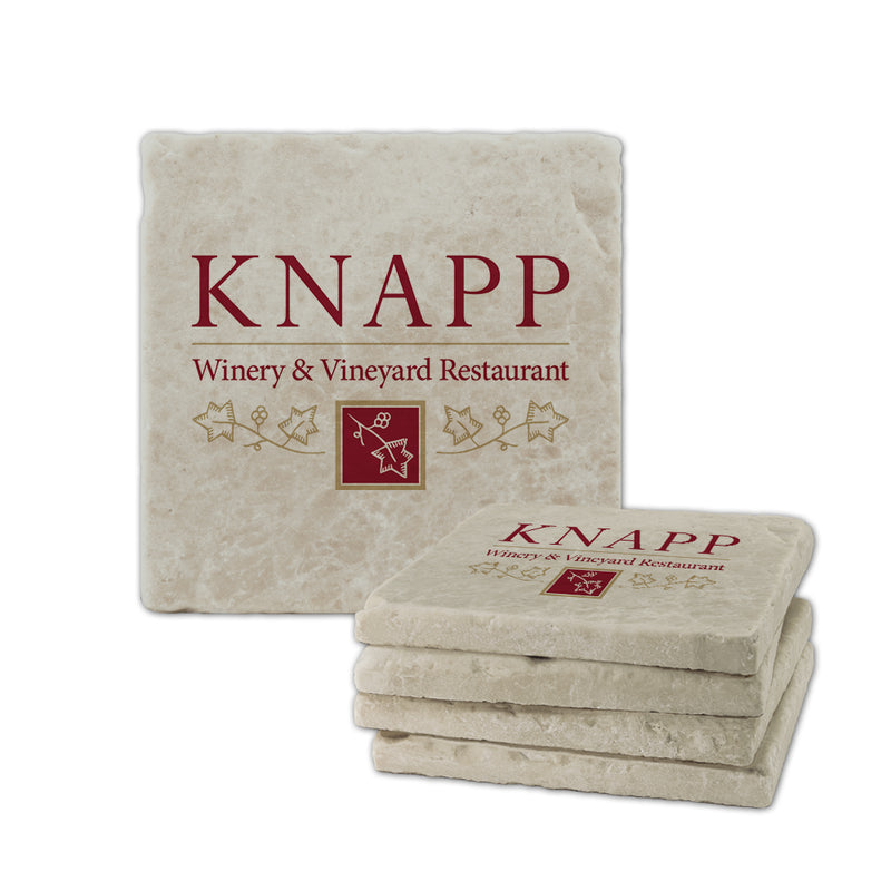 4"x 4" Custom Tumbled Stone Award Coasters