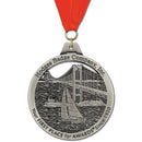 3" HH Custom Award Medal With Grosgrain Neck Ribbon