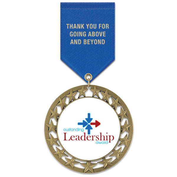 2-3/4" Custom RS14 Award Medal With Satin Drape Ribbon