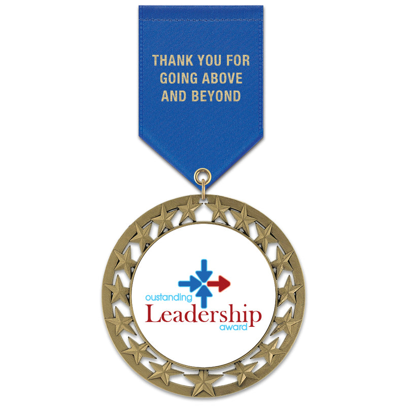 2-3/4" Custom RS14 Award Medal With Satin Drape Ribbon