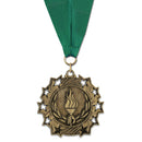 2-1/4" Custom Ten Star Award Medal with Grosgrain Neck Ribbon