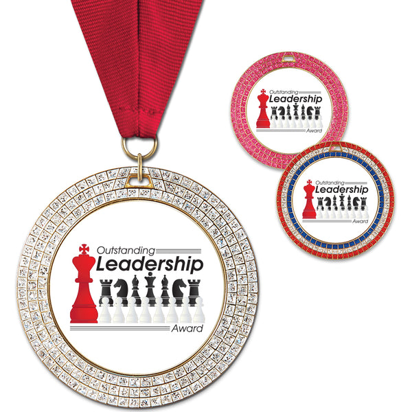 2-3/4" Custom GGM Award Medal With Grosgrain Neck Ribbon