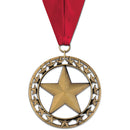2-3/4" Custom Rising Star Award Medal With Grosgrain Neck Ribbon