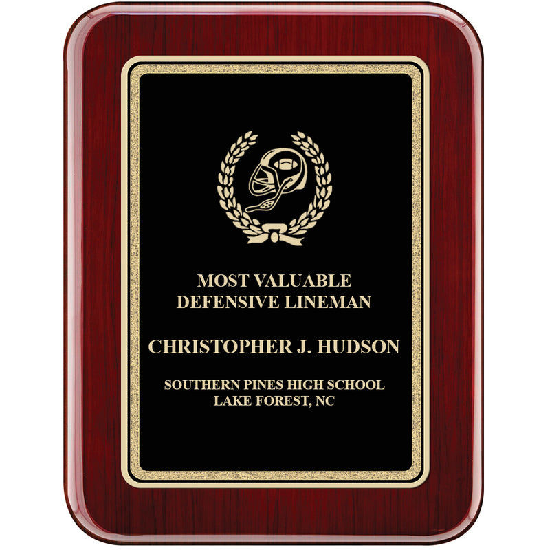 7" x 9" Rosewood Piano Finish Award Plaque