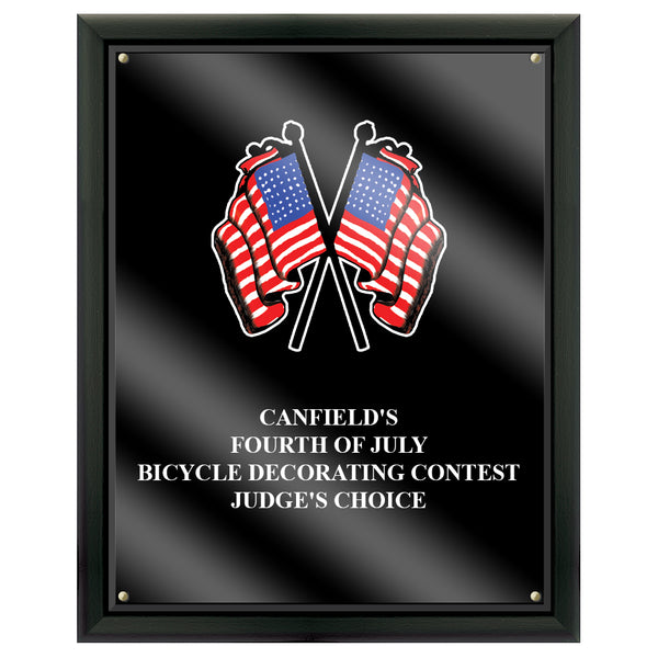 7" x 9" Custom Full Color Black Plaque With Acrylic Overlay