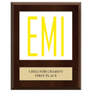 8" x 10" Custom Full Color Cherry Plaque With Engraved Plate