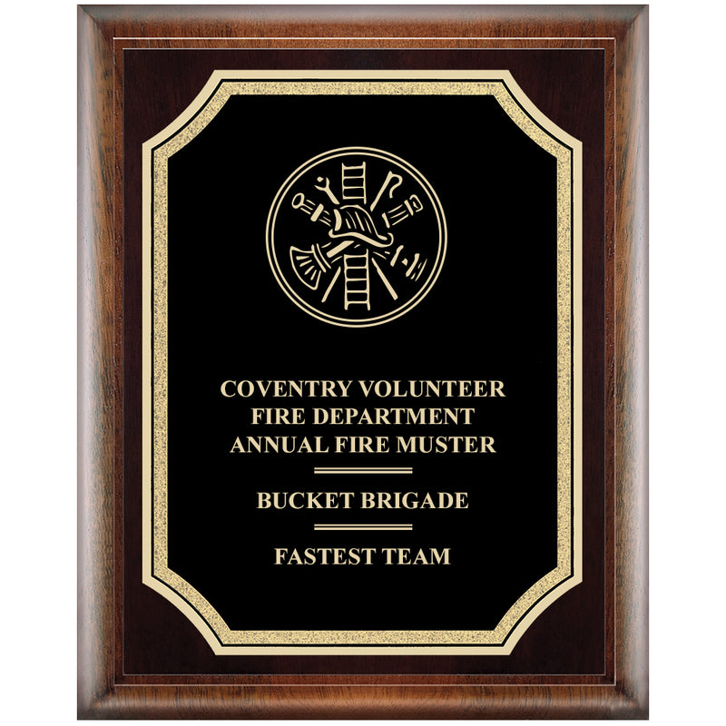 8" x 10" Custom Espresso Plaque With Florentine Plate