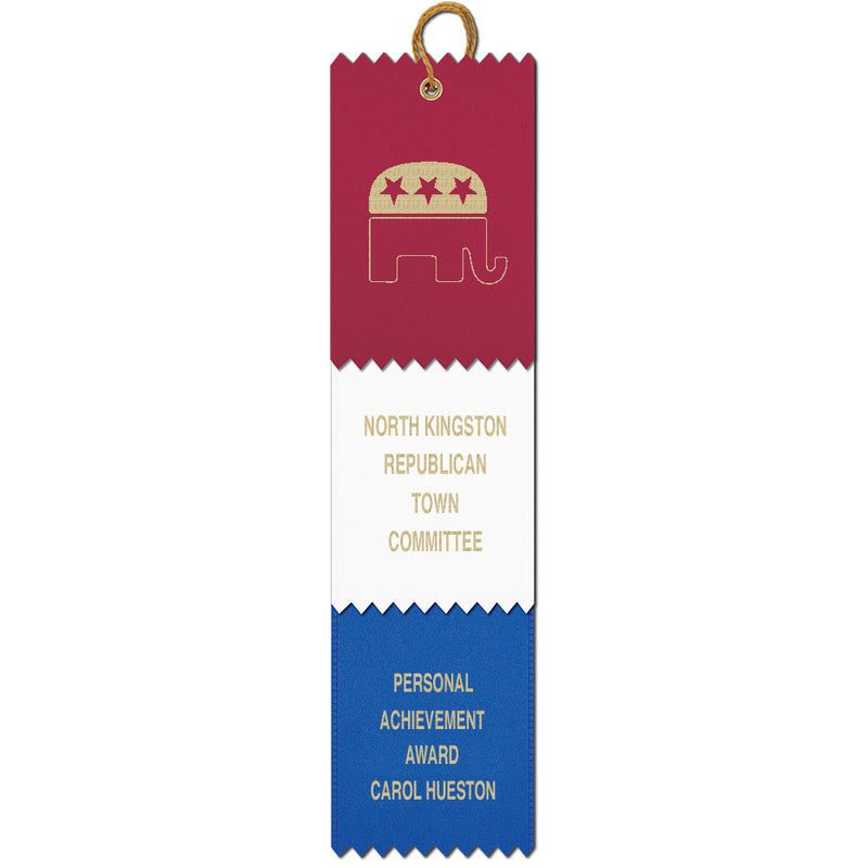 2-1/2" x 10" Custom 3 Layered Pinked Top Award Ribbon