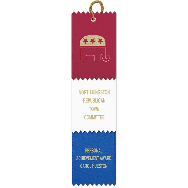 2-1/2" x 12" Custom 3 Layered Pinked Top Award Ribbon