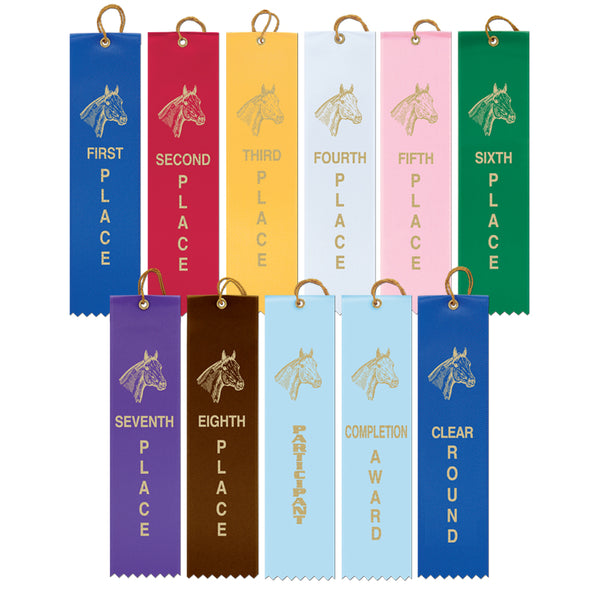 1-5/8" X 6" Stock Square Top Horse Award Ribbon