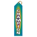 2" X 8" Stock Multicolor Point Top Champion Award Ribbon