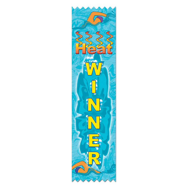 2" X 8" Stock Multicolor Pinked Top Heat Winner Award Ribbon