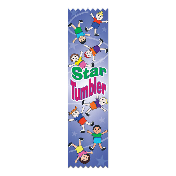 2" X 8" Stock Multicolor Pinked Top Star Tumbler Award Ribbon
