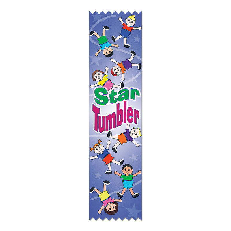 2" X 8" Stock Multicolor Pinked Top Star Tumbler Award Ribbon
