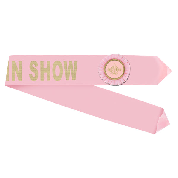 Custom Award Half Sash With Rosette <15 Letters