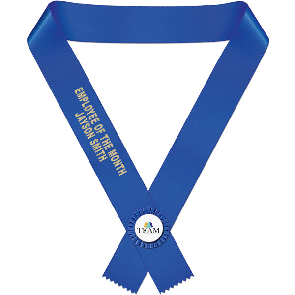 Custom Award Sash With Rosette 29-42 Letters