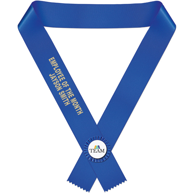 Custom Award Sash With Rosette 29-42 Letters
