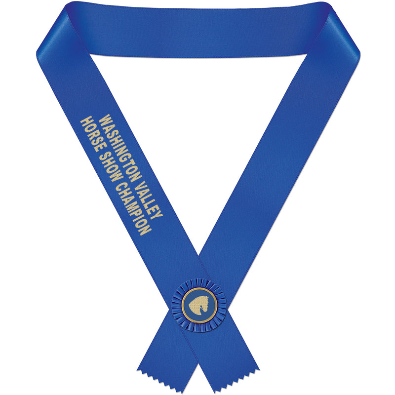 Custom Award Sash With Rosette 29-42 Letters