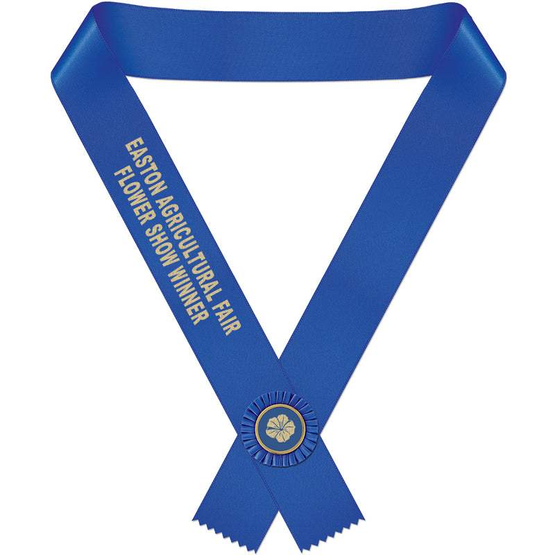 Custom Award Sash With Rosette 29-42 Letters