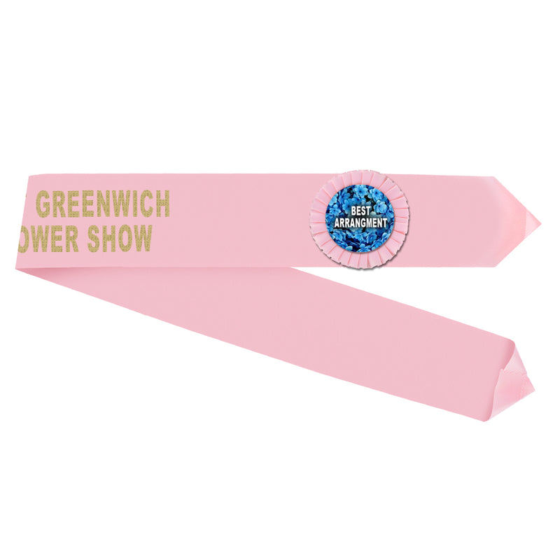Custom Award Half Sash With Rosette 29-42 Letters