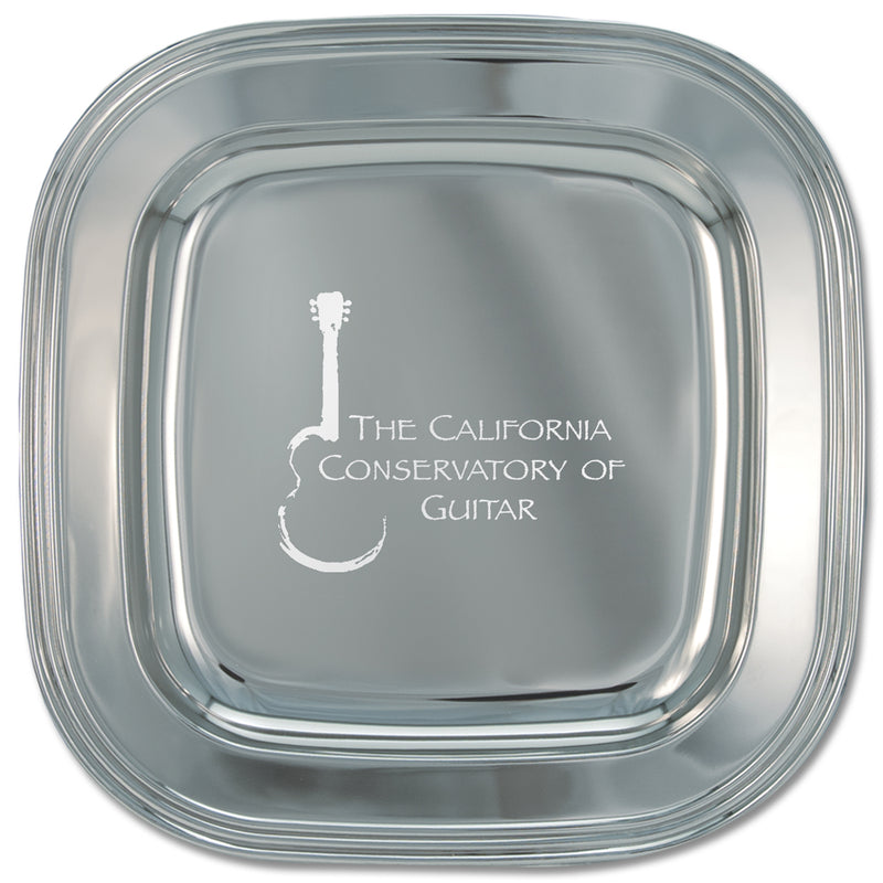 11" Silver Square Award Tray