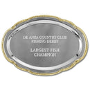 9" x 6-1/2" Scalloped Oval Award Tray With Gold Border