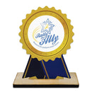 5" Rosette Shape Birchwood Award Trophy With Natural Birchwood Base