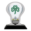 5" Light Bulb Shape Birchwood Award Trophy With Black Base