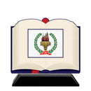 5" Open Book Shape Birchwood Award Trophy With Black Base