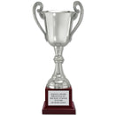 14-1/4" Loving Cup Award Trophy With Cherry Tone Wood Base